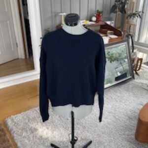 Quince - Navy Organic Cotton Crew Neck Sweater - M
